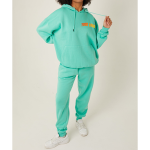 Qualité supérieure meilleur fournisseur survêtement décontracté pour femmes coupe régulière personnalisé 100% coton couleur unie dentelle brodée haute - Product Image 1