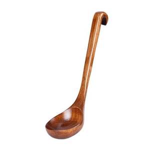 Classic Solid Wood <b>Large</b> Curved Long Handle Kitchen Cooking Spoon Premium <b>Wooden</b> Utensils Home Hotel & Restaurant Use - Product Image 5