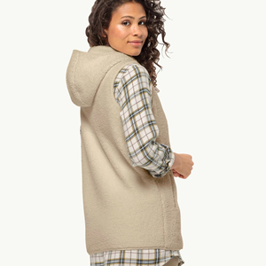 2025 personnalisé femmes pleine fermeture éclair sans manches à capuche laine résistant au vent extérieur broderie imprimé polaire rue filles vêtements - Product Image 1