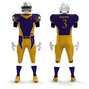 Conjunto de fútbol americano totalmente bordado personalizado 2024, uniformes sublimados elegantes con técnicas impresas de manga corta - Product Image 2