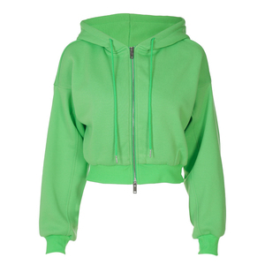 Sudadera Corta con Cremallera para Mujer, Talla Grande, Logotipo Estampado, Informal, de Algodón, Bloques de Color, Temporada de Invierno, Logotipo Frontal - Product Image 6