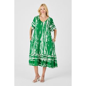 Abito gonna Oversize con scollo a V con motivo Batik in tessuto a maglia confezione singola - Product Image 6