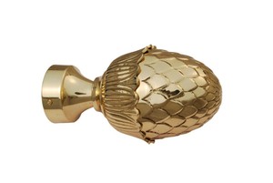 Embout de rideau en laiton poli de forme sphérique, design industriel moderne, robuste et écologique, 50 mm, accessoires pour tringles à rideaux - Product Image 3