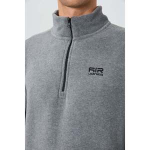 เสื้อสเวตเชิ้ตผ้าฟลีซคอตั้งสีเทาเมลันจ์สำหรับผู้ชาย Air Jones - ให้ความอบอุ่น ระบายอากาศได้ดี และสวมใส่สบายสำหรับกิจกรรมกลางแจ้ง - Product Image 3