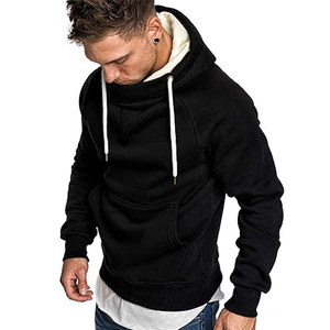 Premium hommes à capuche décontracté hiver porter pull régulier ajusté 100% coton à capuche - Product Image 2