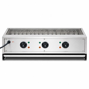 Commercial <b>Electric</b> Smokeless <b>BBQ</b> Grill 8kW Countertop for Steak Skewers Sausage Restaurant Kitchen - Product Image 1