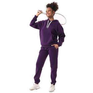 Conjuntos de ropa deportiva de alta calidad para mujer, chándal deportivo de cintura alta para correr, ropa de calle, pantalones de chándal de dos piezas, Sudadera con capucha sólida alta - Product Image 4