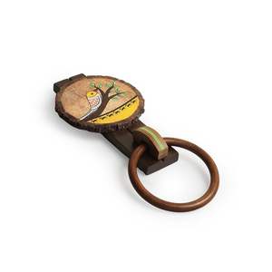 Porte-serviettes en bois peint à la main, design moderne, mangue, teck, pour hôtel, salle de bain, cuisine, lavabo à oiseaux chantants - Product Image 2