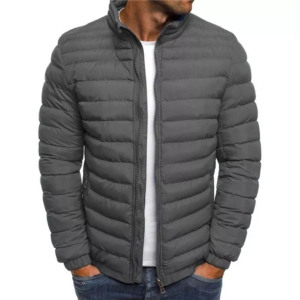 2025 nuevo diseño impermeable transpirable al aire libre Puffer chaquetas de invierno pesado cremallera hasta chaqueta de burbujas para hombres - Product Image 3