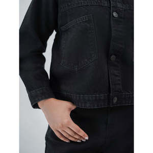เสื้อแจ็คเก็ตยีนส์ผ้าฝ้ายติดกระดุมสำหรับผู้หญิง ORION - Product Image 4