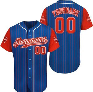 Uniforme de béisbol de malla con cuello en V personalizado al por mayor para hombres, Camiseta deportiva transpirable, técnica de sublimación de impresión digital, conjunto de estilo - Product Image 4