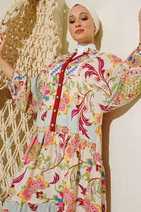 Nouvelle saison femmes été vêtements islamiques robe Abaya caftan tunique dubaï musulman islamique mode turc fait robes islamiques - Product Image 2