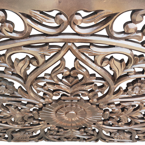 Hand Carving Antique Copper Brown Finish <b>Wood</b> Carving <b>Wall</b> Mounted Bedroom Furniture Headboard Mandala Luxury Residence Plaques - Product Image 4