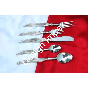 New Exquisite Design Metal Cutlery <b>Set</b> Premium Quality Finished <b>Dinnerware</b> Decorative Stainless Steel Silverware <b>Set</b> Cutleries - Product Image 2