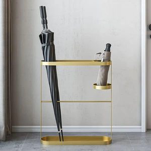 Modern Eco-Friendly Gold <b>Metal</b> Floor Type Single Tier <b>Umbrella</b> <b>Stand</b> Stylish Design Storage Rack for Lifestyle Organization - Product Image 1