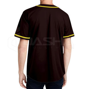 Maillots de baseball personnalisés à manches courtes et à boutons pour hommes chemises vierges respirantes au prix de gros - Product Image 6