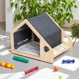 OEM AC08 Modern Indoor Pet Shelter Wood Material with Flat Roof and Wide Entry for Home Decor Vietnam Manufacturer - Product Image 5