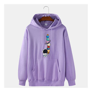 Sweat à capuche vintage blanc en coton éponge épais d'hiver de haute qualité, polaire surdimensionnée de luxe personnalisée avec motif imprimé - Product Image 1