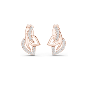 0.12 CT Lab Diamond Leaf <b>Earrings</b> for <b>Women</b> VVS-VS EF Clarity 18KT, 14KT, 10KT Gold & 925 <b>Silver</b> Rose, Yellow, White Gold - Product Image 3