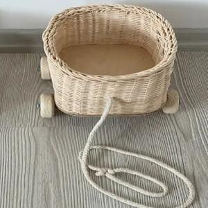 Rotin de qualité supérieure Mini cadeau de douche de bébé Voiture en rotin faite à la main Voiture mignonne Mini voiture en rotin pour enfants - Product Image 5