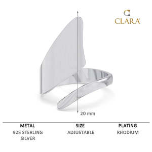 NOVAMART Fine Designer 925 Sterling Silver <b>Finger</b> <b>Ring</b> Geometric Pattern with Oval Cut Diamond Platinum Rhodium Plating Fine Jew - Product Image 6