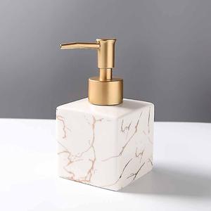 Distributeur de savon moderne finition argentée avec pompe, installation sur table pour maison, hôtel, salle de bain, cuisine, en métal de haute qualité - Product Image 2