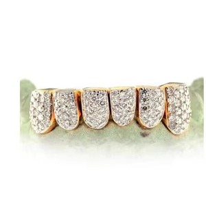 Grill à dents Hip Hop de luxe Grillz ou diamants naturels disponibles à bon prix Fourniture directe en usine - Product Image 3