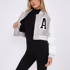 Veste de baseball universitaire pour hommes, veste bomber varsity élégante à coupe courte, bicolore, brodée, streetwear, vêtements d'extérieur tendance, design tendance - Product Image 3