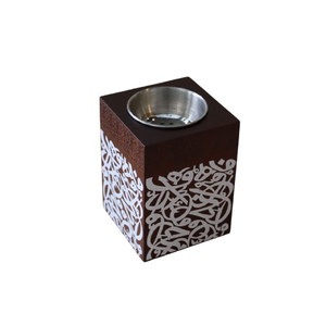 Look arabe carré en forme de parfums aromatiques en gros nouvelle calligraphie plaquée pour la maison utilisation intérieure Bakhoor en bois - Product Image 4