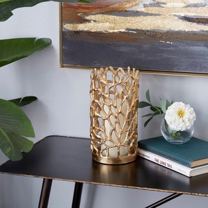 Lanterne à bougie en forme de branche de corail dorée, sculpturale, cadre en métal organique, fabrication artisanale, résistante à la chaleur, décoration d'intérieur polie, Noël - Product Image 4