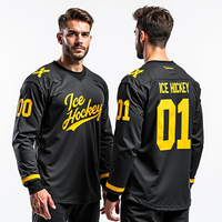Maillot de hockey brodé personnalisé en sergé cousu et coupé Uniforme de hockey sur glace de la Pro League avec logo de l'équipe