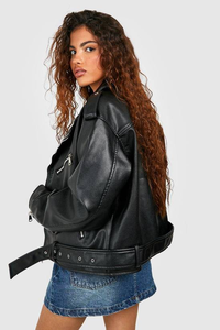 Veste en cuir de moto respirante en tricot noir pour femmes, saison hivernale - Product Image 5
