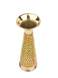 Jarrón Decorativo Alto y Colorido de Latón, 12 Pulgadas de Alto, Jarrón Decorativo de Metal, Centro de Mesa Alto, Decoración Vintage para el Hogar - Product Image 5