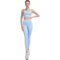 Nouveautés : Ensemble de sport 2 pièces pour femme – Soutien-gorge de sport et pantalon droit pour gym et yoga – Tenue d'entraînement en Spandex/Polyester