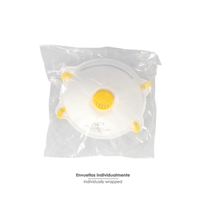 Masque facial rigide FFP1 avec valve (10 unités) emballé individuellement - Product Image 4