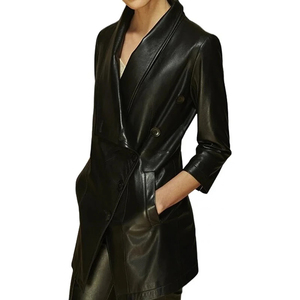 Manteau en cuir pour homme de haute qualité, personnalisable, pour le printemps et l'automne, fabriqué en usine - Product Image 2