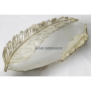 Tazones de Vajilla Plateados de Aluminio Pulido con Diseño de Hojas, Tazón para Servir, Nuevo, Creativo, Decorativo, Desechable, de la Mejor Calidad - Product Image 1