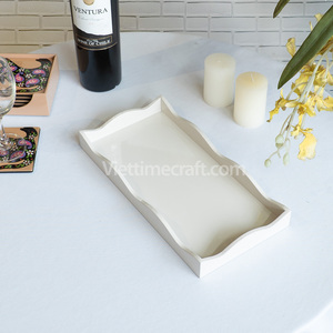 Vente en gros Plateau de service en bois du Vietnam Laque personnalisable avec motif unique en blanc ou couleur personnalisée - Product Image 2