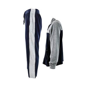 ชุดวอร์มผ้ากำมะหยี่สำหรับผู้ชายที่มีกระเป๋าซิปออกแบบมาสำหรับสวมใส่สบายสไตล์ลำลองในชีวิตประจำวันสีกรมท่าสีเทาเข้ม - Product Image 3