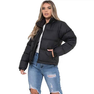 Goose Padded Bubble Windproof Zipper Soft Shell Puffer <b>Jacket</b> <b>women</b> Low MOQ High Quality Outdoor Winter Plus Size <b>Black</b> Custom - Product Image 6