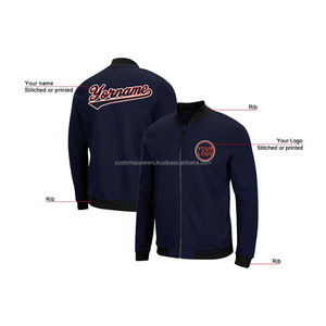 แจ็กเก็ตผ้าซาตินหรูหราแบบปรับแต่งได้ MCACVJ-264คอตั้งปักโลโก้ด้านหน้าผ้าเรียบ100% กันลม - Product Image 4