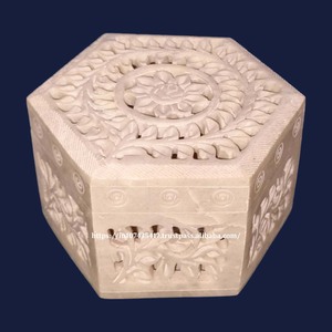 กล่องของขวัญของขวัญดีไซน์แฟนซีธรรมชาติกล่องแกะสลักหินสบู่ที่มีรูปทรงกลม - Product Image 4
