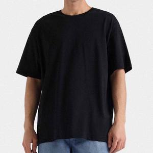 Venta al por mayor de gran tamaño 100% algodón hombres camiseta 180GSM poliéster de peso pesado con gran tamaño 100% patrón sólido - Product Image 1