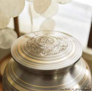 Unique Eco-Friendly Brass Cremation <b>Urn</b> for Adult Human Ashes Large Handcrafted Cylindrical Funeral Memorial <b>Urn</b> 1-2L Capacity - Product Image 5