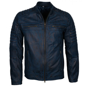 Chaqueta de cuero de oveja de alta calidad para hombre 2025, talla personalizable, chaqueta de invierno para motocicleta con cuello levantado - Product Image 1