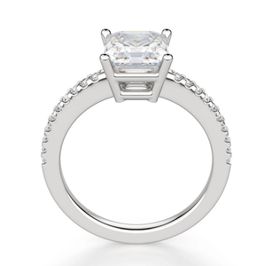 Asscher Cut Moissanite Pave Set Anillo de compromiso Cesta elegante Set Boda/Fiesta/Aniversario Anillos de regalo Exportación directa desde la India - Product Image 3