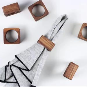 แหวนใส่กระดาษเช็ดปากไม้ทรงสี่เหลี่ยม ดีไซน์ทันสมัย นี่คือสินค้าขายดี ราคาถูก - ขายส่ง - Product Image 1