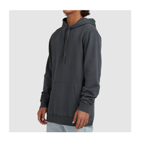 Sudadera con Capucha para Hombre, Color Gris Oscuro, Corte Regular, Felpa Francesa de Algodón, Bolsillo Frontal, Forro de Invierno, Secado Rápido, Bordada