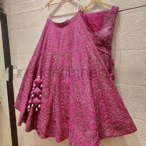 ชุด lehenga choli ปักลวดลายหนา9มม. สำหรับงานแต่งงานอินเดียและปากีสถาน - Product Image 2