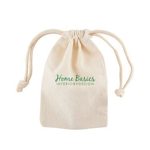 Bolsa de cordón de algodón gris de lujo con logotipo personalizado de cinta Material de algodón fino para ir de compras - Product Image 4